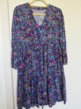 GUC Lilly Pulitzer Alaina Swing Dress - Purple Berry Colony Conga